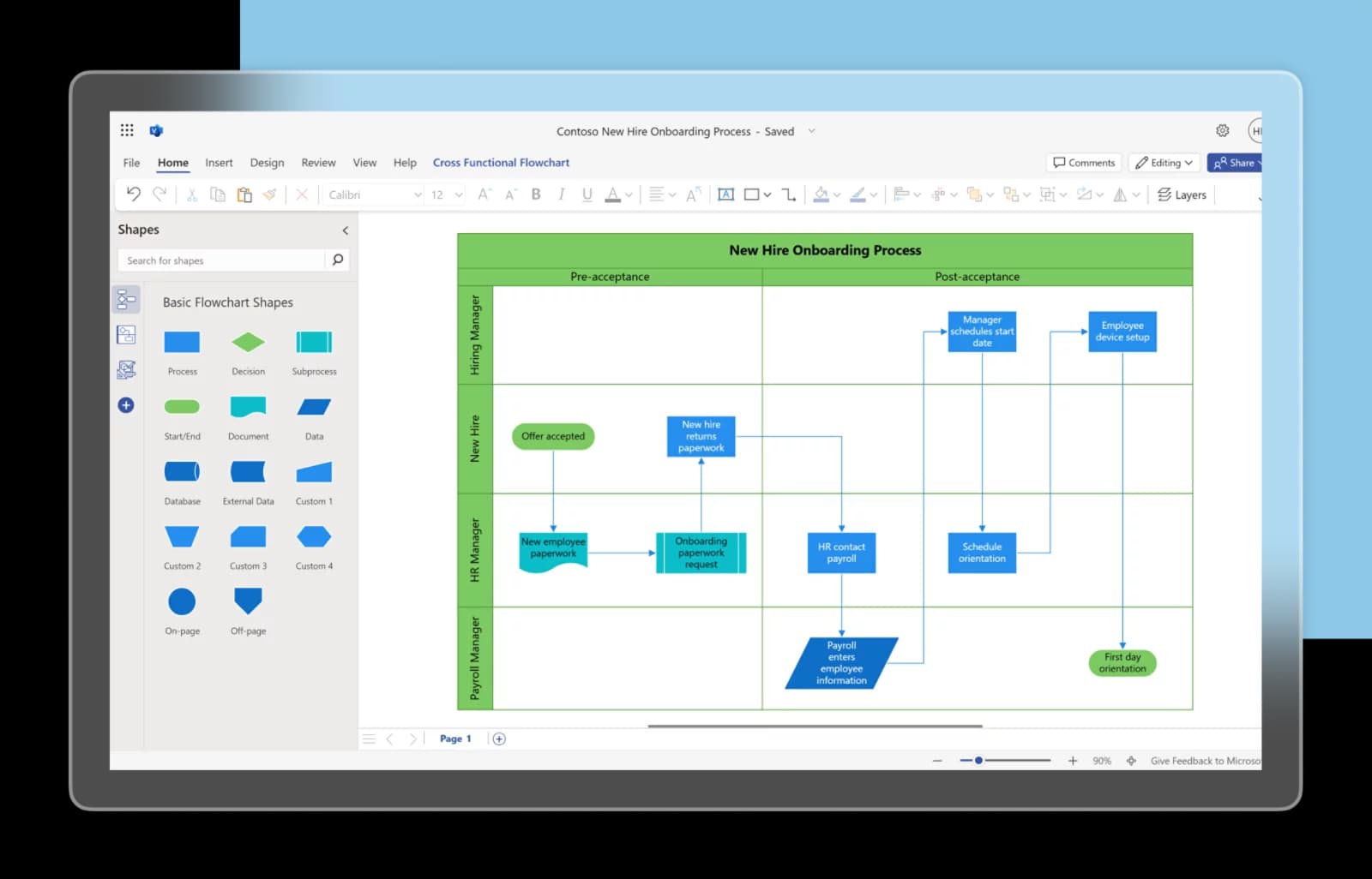 Microsoft Visio — Diagramm-Erstellung mit Templates, Shapes-Bibliothek und Echtzeit-Kollaboration